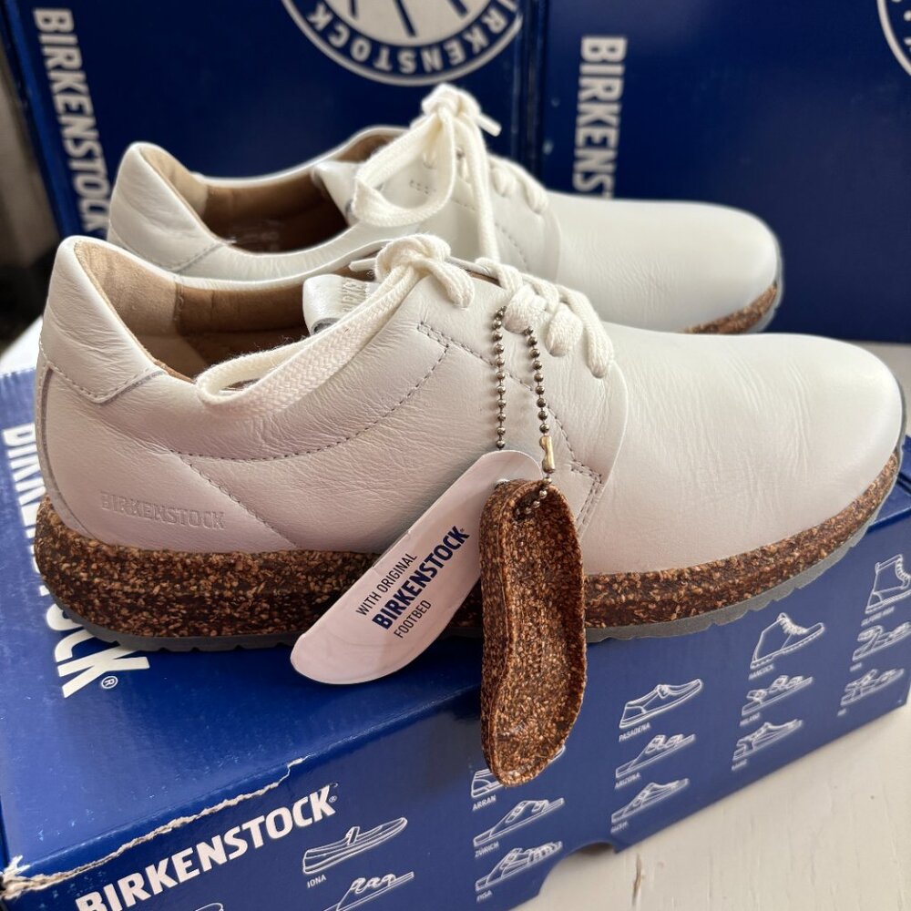 NIB | Birkenstock White Leather Lace Up Wrigley Sneaker Shoes EU 37